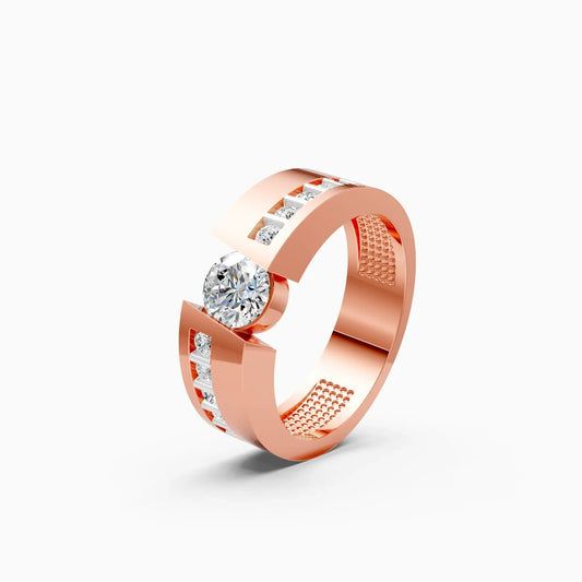 Round Solitaire Lab Diamond Couple Ring