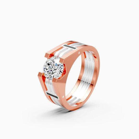Men’s Solitaire Diamond Ring with Broad Band