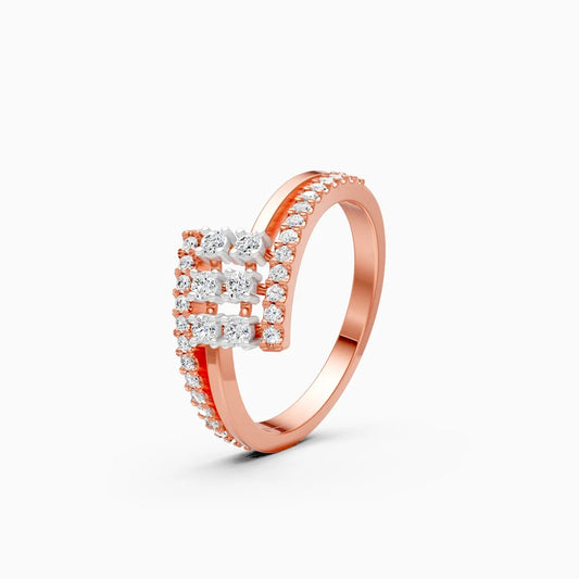 Trendy Bounce Diamond Linear Band Ring