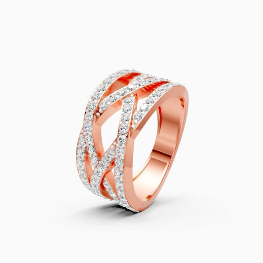 Criss-cross statement Diamond Ring