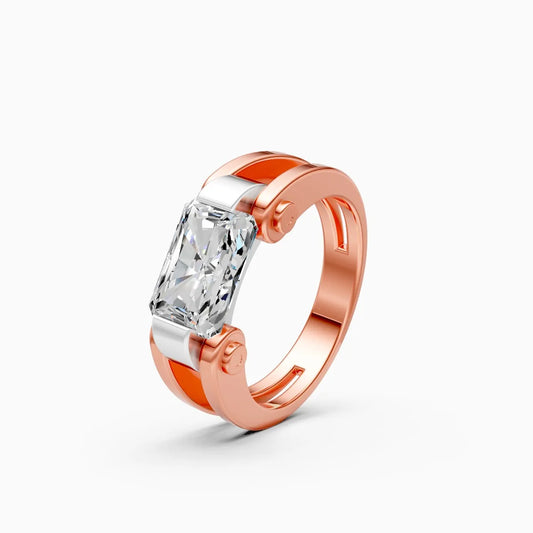 Bold Radiant-Cut Diamond Dual-Tone Majesty Diamond Ring