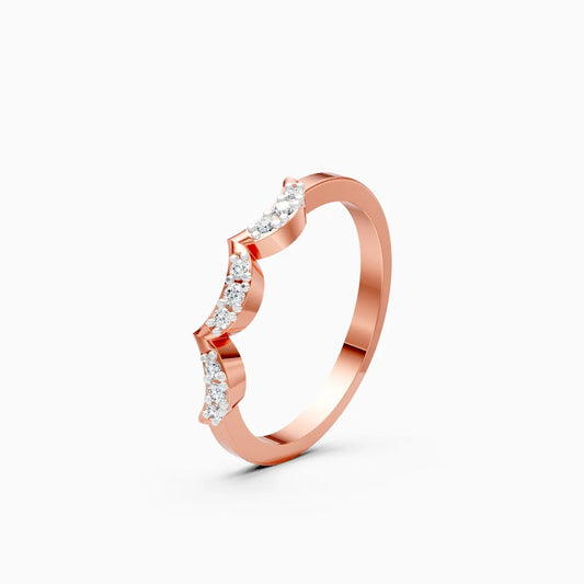 Scalloped Wave Diamond Band