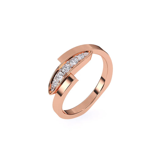 Round Lab Grown Diamond By Pass Style Band