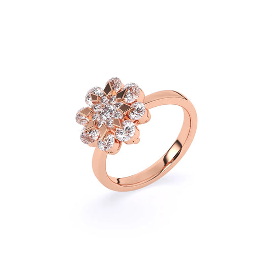 Round Flower Style lab Diamond Ring