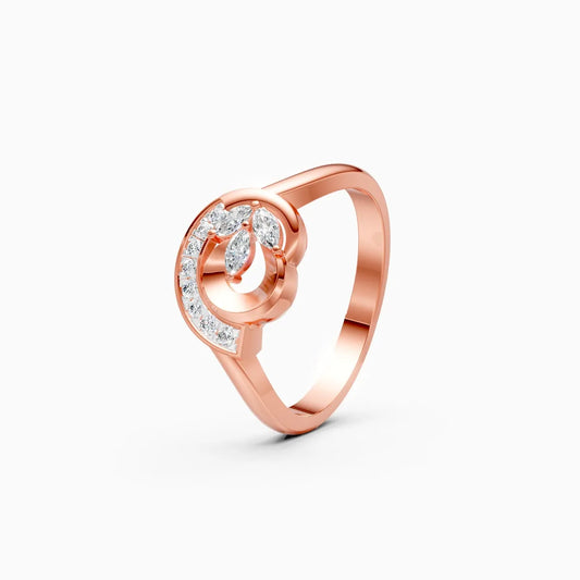 Casual Glam Leaf Diamond Ring