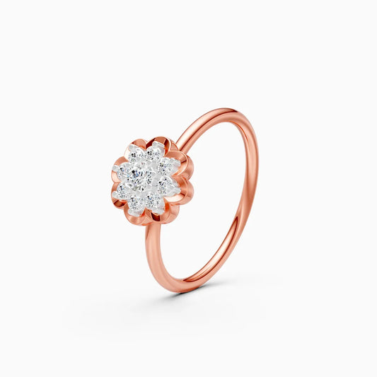 Round Floral Cluster Lab Diamond Ring