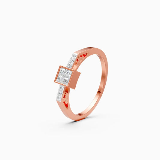 Minimalist Box-Frame Diamond Ring