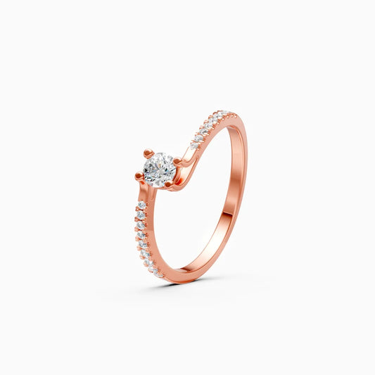 Solitaire Wave Ring