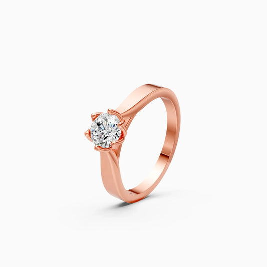 Simple Cathedral Setting Round Diamond Ring