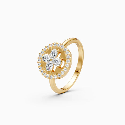 Elegant Floral Round Lab Grown Diamond Ring