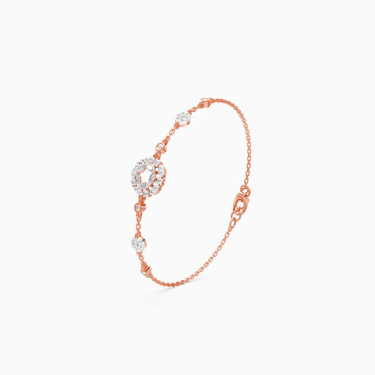 Diamond-Filled Round Center Bracelet with Side Diamonds