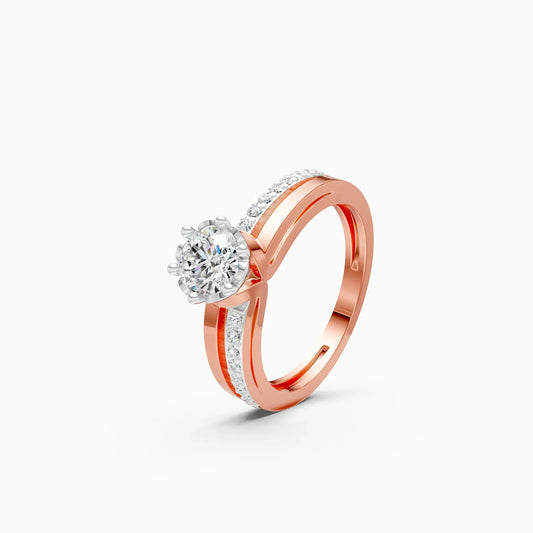 Solitaire With Accents Diamond Gold Ring