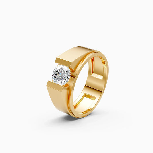 Round Cut Lab Grown Diamond Men's Band Ring