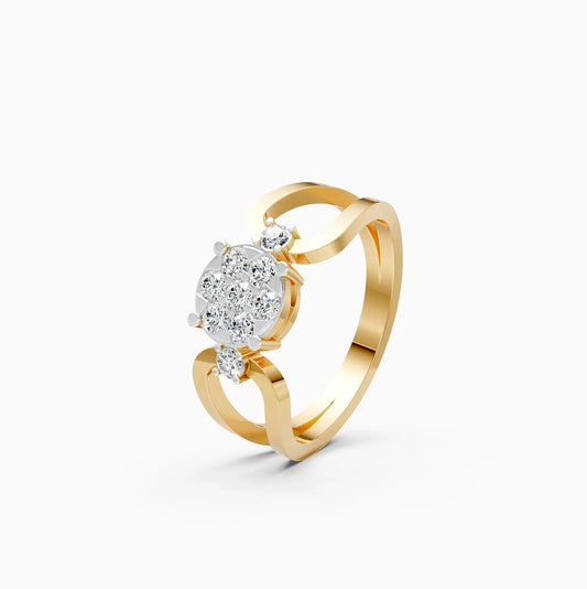 Lavish Floral Diamond Ring in Rose Gold