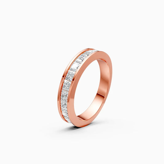 Sleek Channel Princess Cut Diamond Band