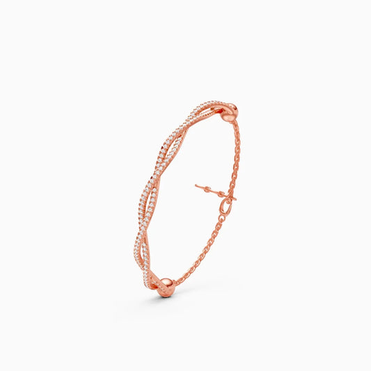Sophisticated Braid Style Diamond Link Bracelet