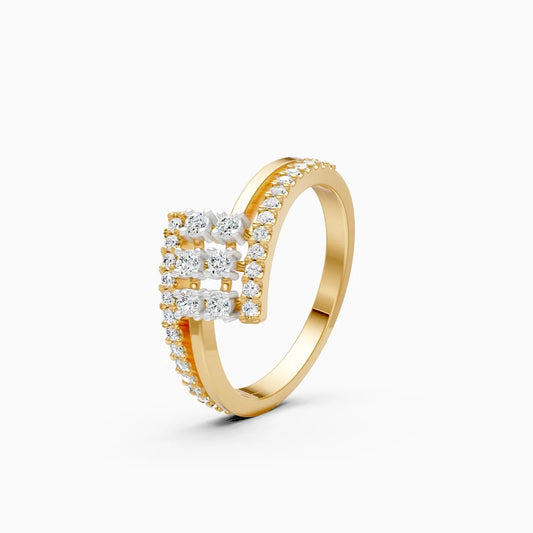 Trendy Bounce Diamond Linear Band Ring