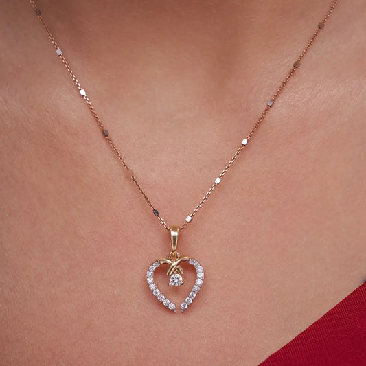Intertwined Heart Diamond Pendant
