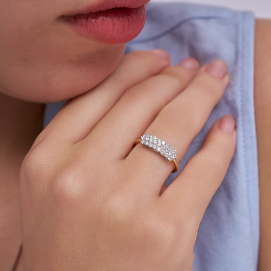 Delicate Double Row Lab Grown Diamond Ring