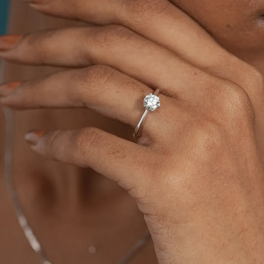 Round Solitaire Diamond Finger Ring