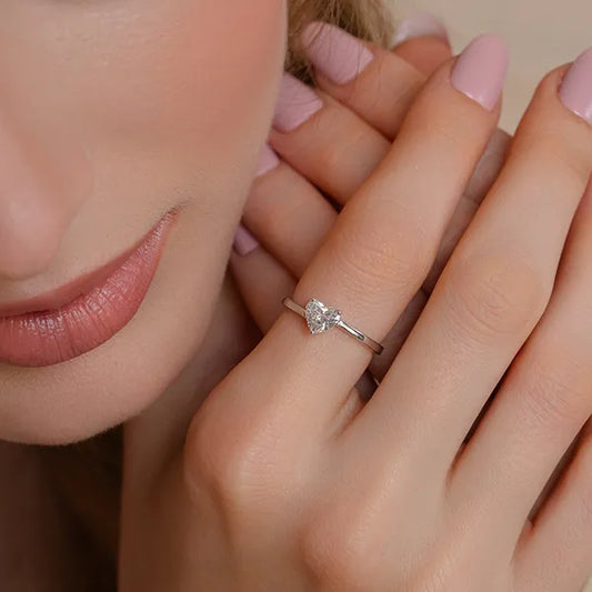 Heart Shape Solitaire Diamond Ring