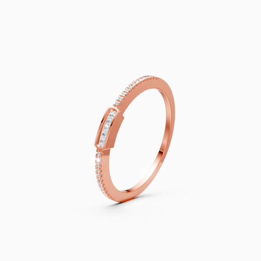 Modern Round Diamond Wedding Band