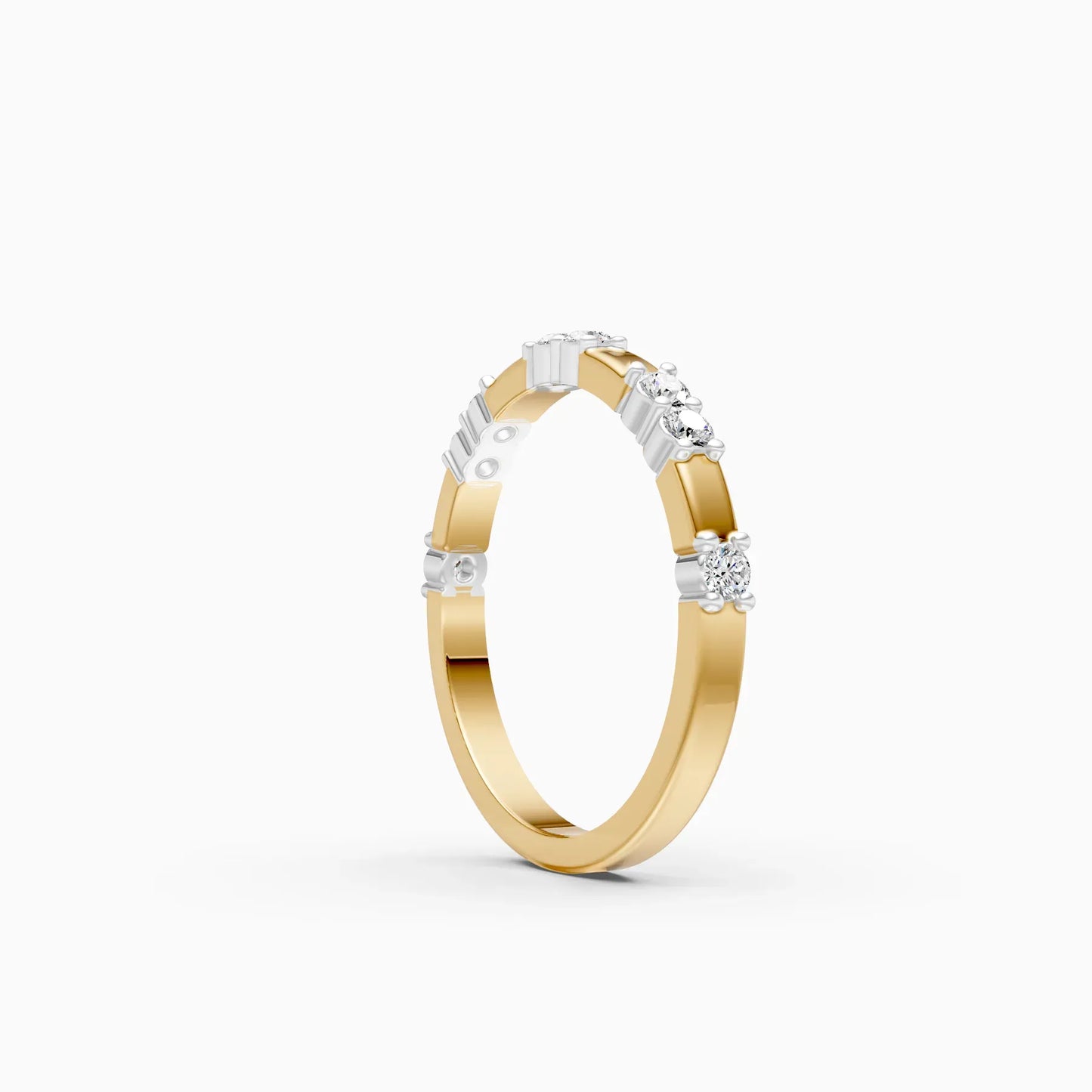 Dazzle Thin Distance Round Diamond Stackable Band