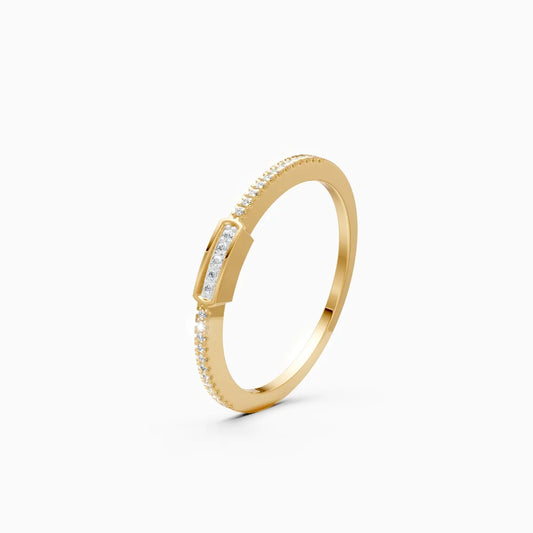 Modern Round Diamond Wedding Band