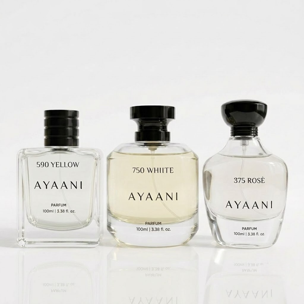 AYAANI Signature Trio – Pack of 3 590 Yellow, 750 White & 375 Rosé Luxury Parfum Gift Set for Men & Women | 3 x 100ml