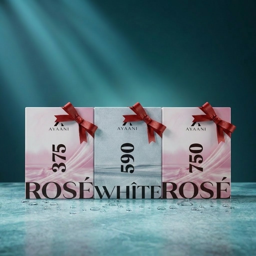 AYAANI Signature Trio – Pack of 3 375 Rosé, 590 White & 750 Rosé Luxury Parfum Gift Set for Men & Women | 3 x 100ml