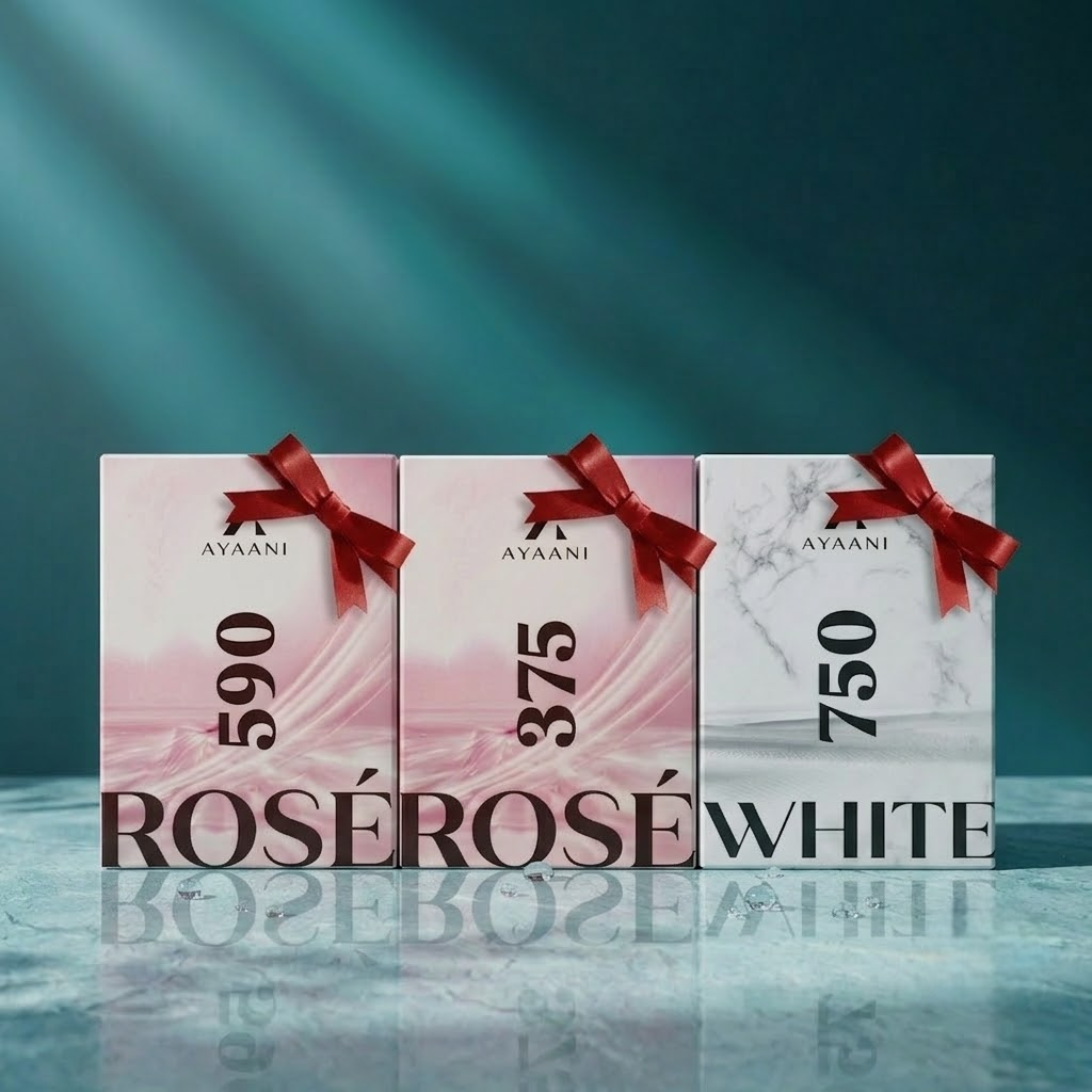 AYAANI Signature Trio – Pack of 3 375 Rosé, 590 Rosé & 750 White Luxury Parfum Gift Set for Men & Women | 3 x 100ml