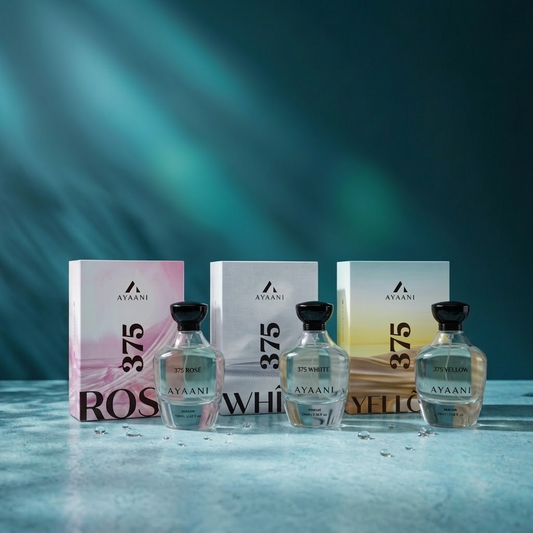AYAANI 375 Discovery Trio – Pack of 3 White, Yellow & Rosé Luxury Parfum Gift Set for Men & Women | 3 x 100ml