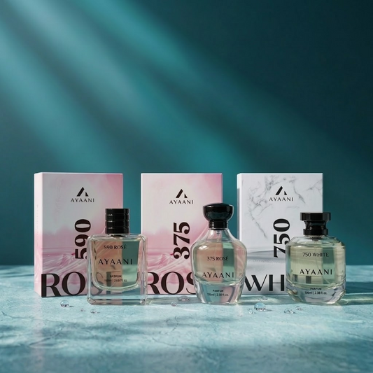 AYAANI Signature Trio – Pack of 3 375 Rosé, 590 Rosé & 750 White Luxury Parfum Gift Set for Men & Women | 3 x 100ml