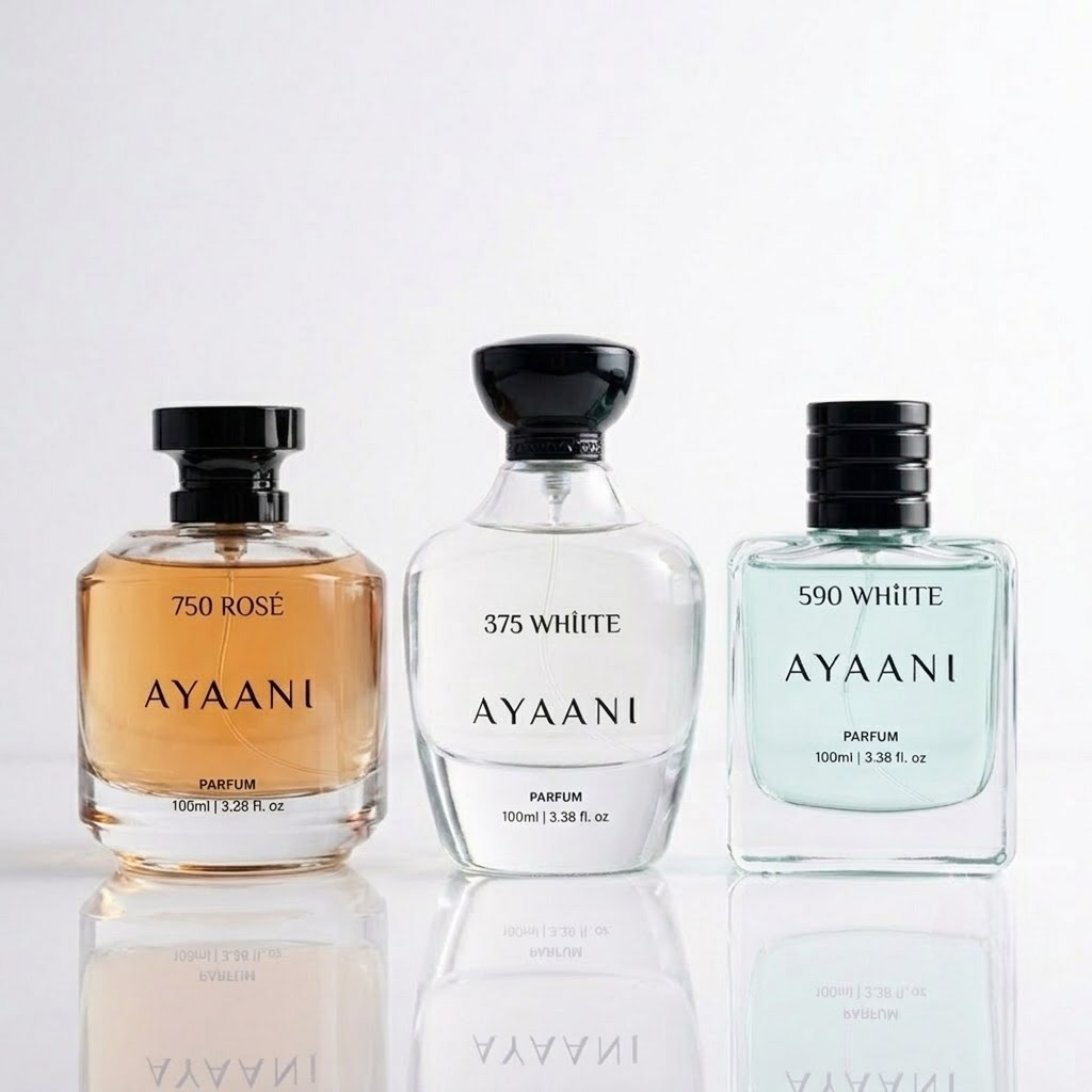 AYAANI Signature Trio – Pack of 3 750 Rosé, 375 White & 590 White Luxury Parfum Gift Set for Men & Women | 3 x 100ml