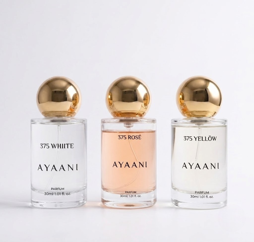 AYAANI 375 Discovery Trio – Pack of 3 White, Rosé & Yellow Luxury Parfum Gift Set for Men & Women | 3 x 30ml