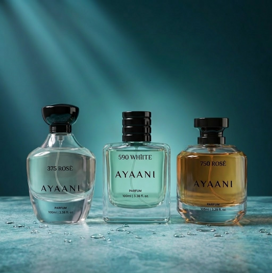 AYAANI Signature Trio – Pack of 3 375 Rosé, 590 White & 750 Rosé Luxury Parfum Gift Set for Men & Women | 3 x 100ml