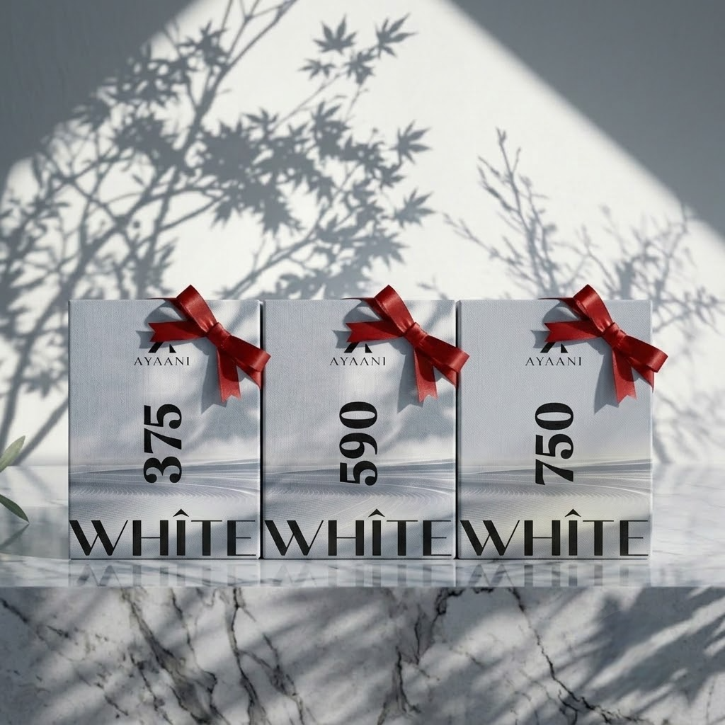 AYAANI WHITE Collection Pack Of - 3 – 375 White, 590 White & 750 White Luxury Parfum Gift Set for Men & Women | 3 x 100ml