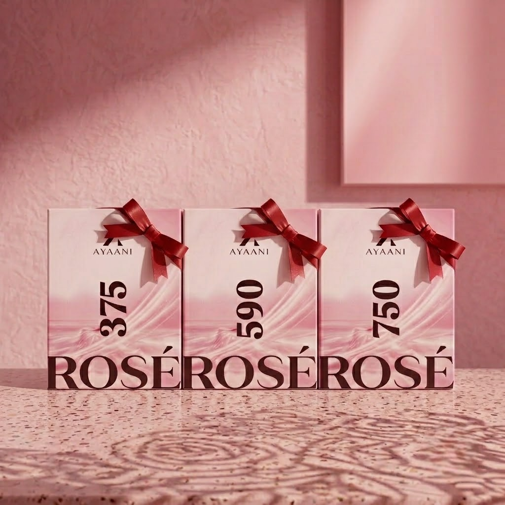 AYAANI ROSÈ Collection Pack of 3 – 375 ROSÈ, 590 ROSÈ & 750 ROSÈ Luxury Parfum Gift Set for Men & Women | 3 x 100ml