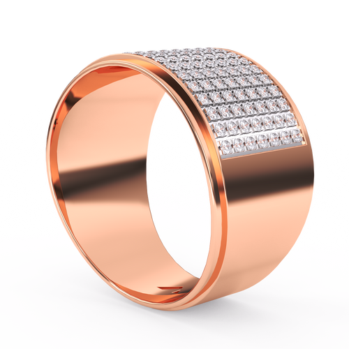 Round Diamond Half Eternity Couple Ring