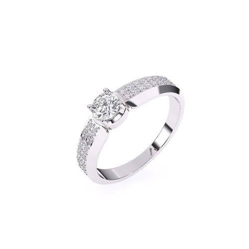 Gorgeous Lab Grown Solitaire With Accent Ring