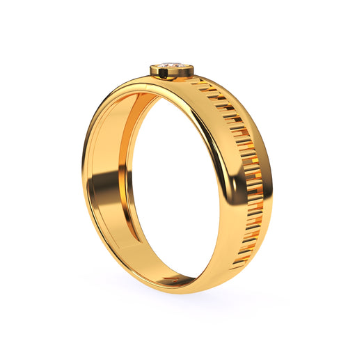 Latest Bezel Round Diamond Ring For Men
