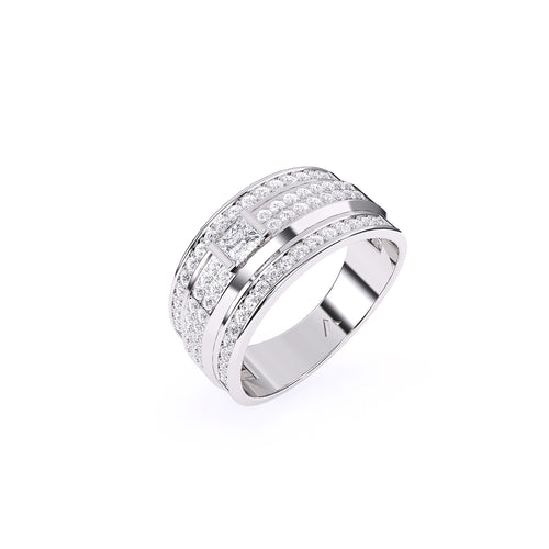 Designer Two Tone Cluster Diamond Ring