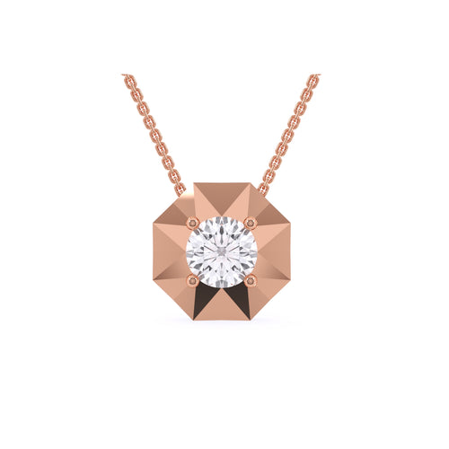 Elegant Round Diamond Solitaire Pendant