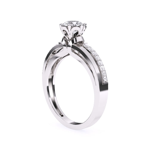 Solitaire With Accents Diamond Gold Ring