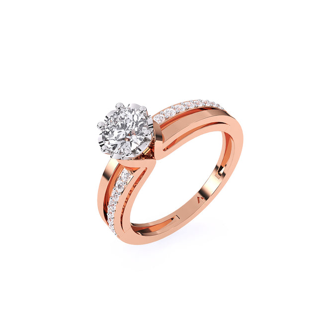 Solitaire With Accents Diamond Gold Ring