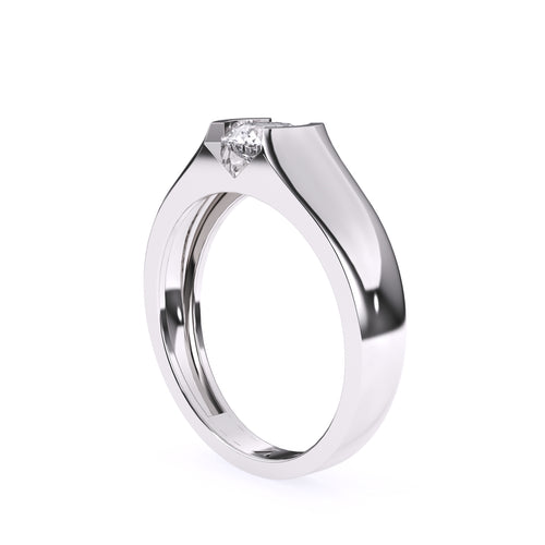 Tension Setting Round Diamond Solitaire Ring