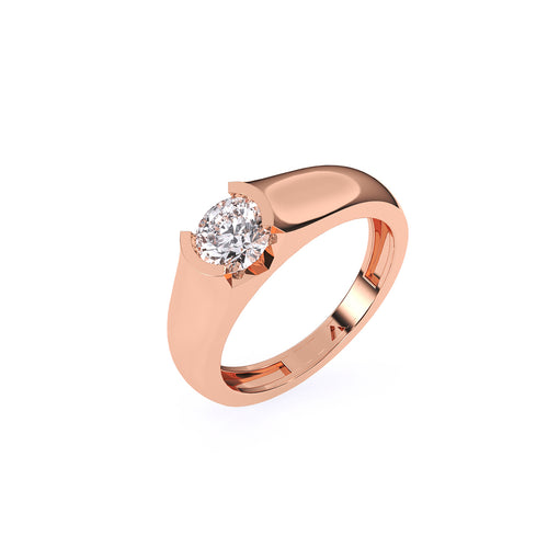 Tension Setting Round Diamond Solitaire Ring