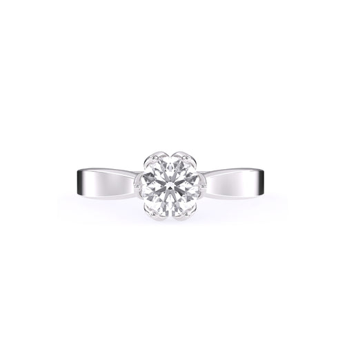 Simple Cathedral Setting Round Diamond Ring
