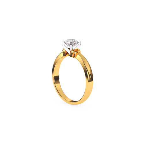 Solitaire Round Diamond Two Tone Ring