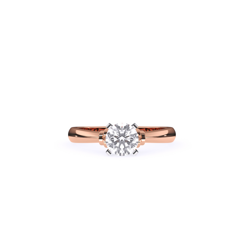 Solitaire Round Diamond Two Tone Ring